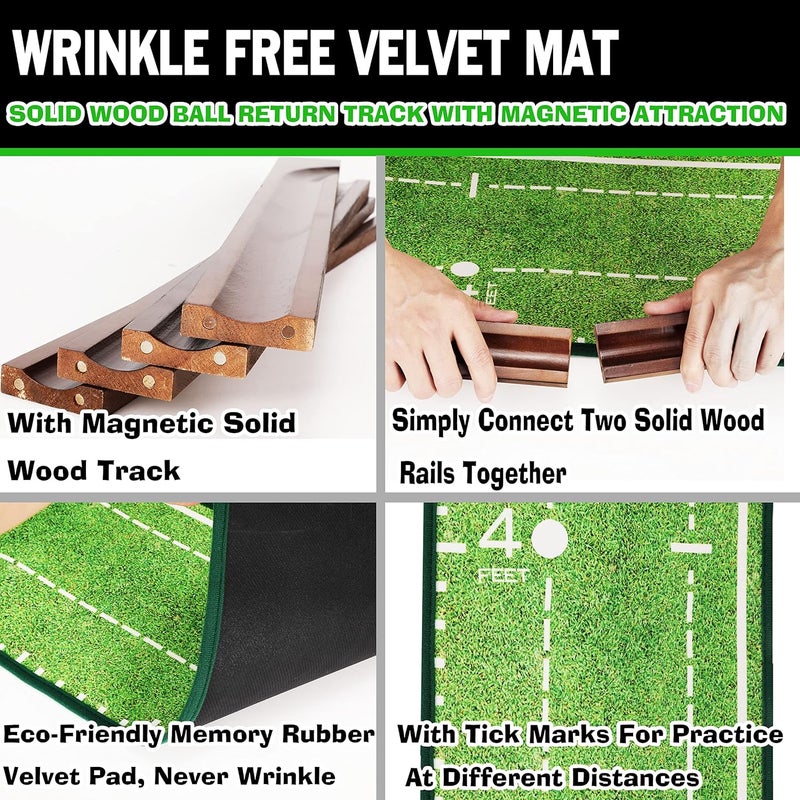 Dachenus Putting Green Indoor Mat Outdoor Golf Putting Mat with Automatic Ball Return - Ideal for Home, Office, and Outdoor Use - Image 5